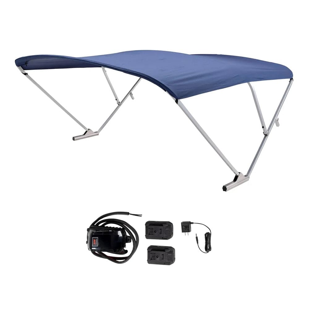 SureShade Battery Powered Bimini - Clear Anodized Frame Navy Fabric [2021133094] - The Happy Skipper