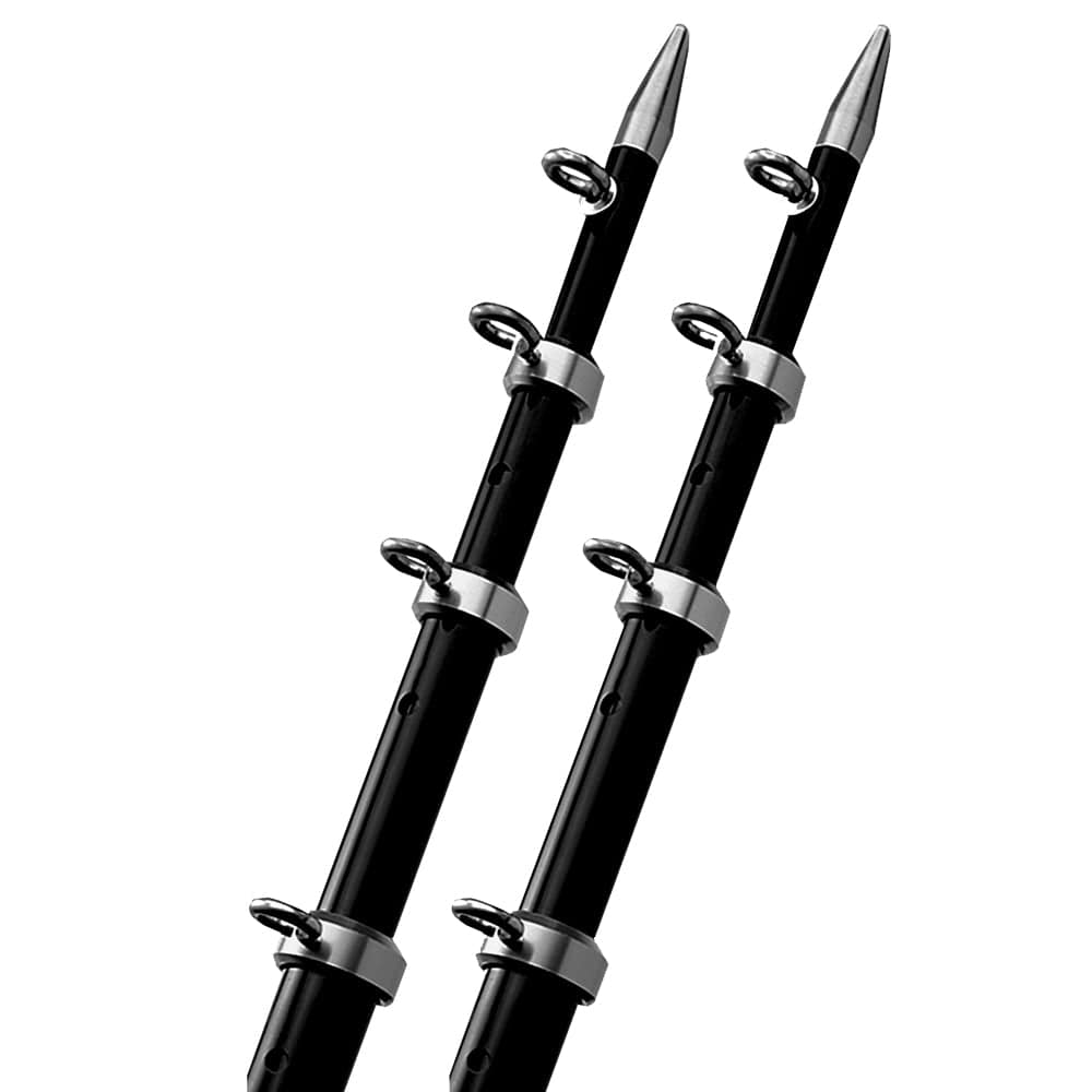 TACO 15' Black/Silver Outrigger Poles - 1-1/8" Diameter [OT-0442BKA15] - The Happy Skipper