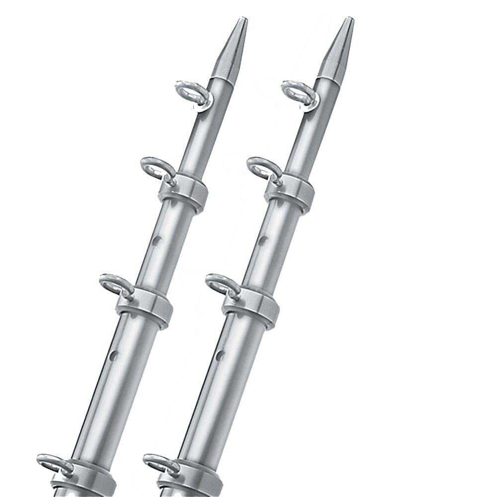 TACO 15' Silver/Silver Outrigger Poles - 1-1/8" Diameter [OT-0442VEL15] - The Happy Skipper