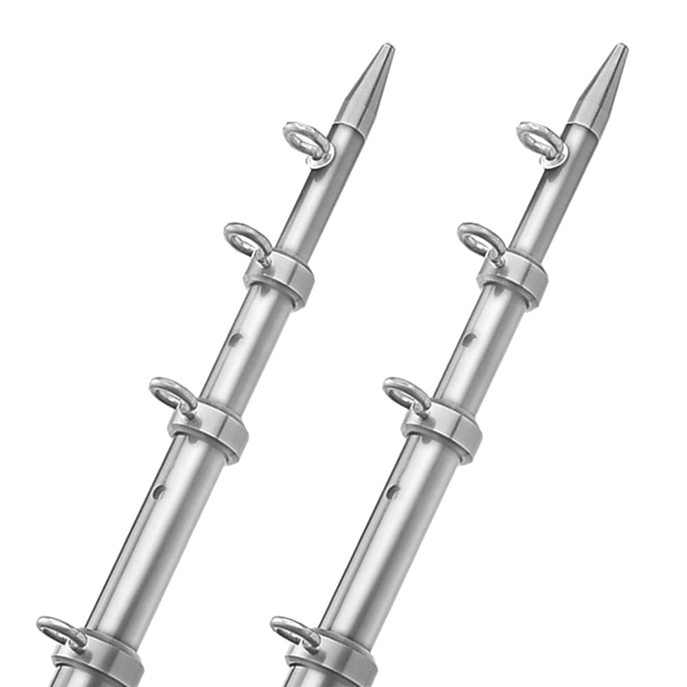 TACO 15' Telescopic Outrigger Poles HD 1-1/2" - Silver/Silver [OT-0542VEL15-HD] - The Happy Skipper