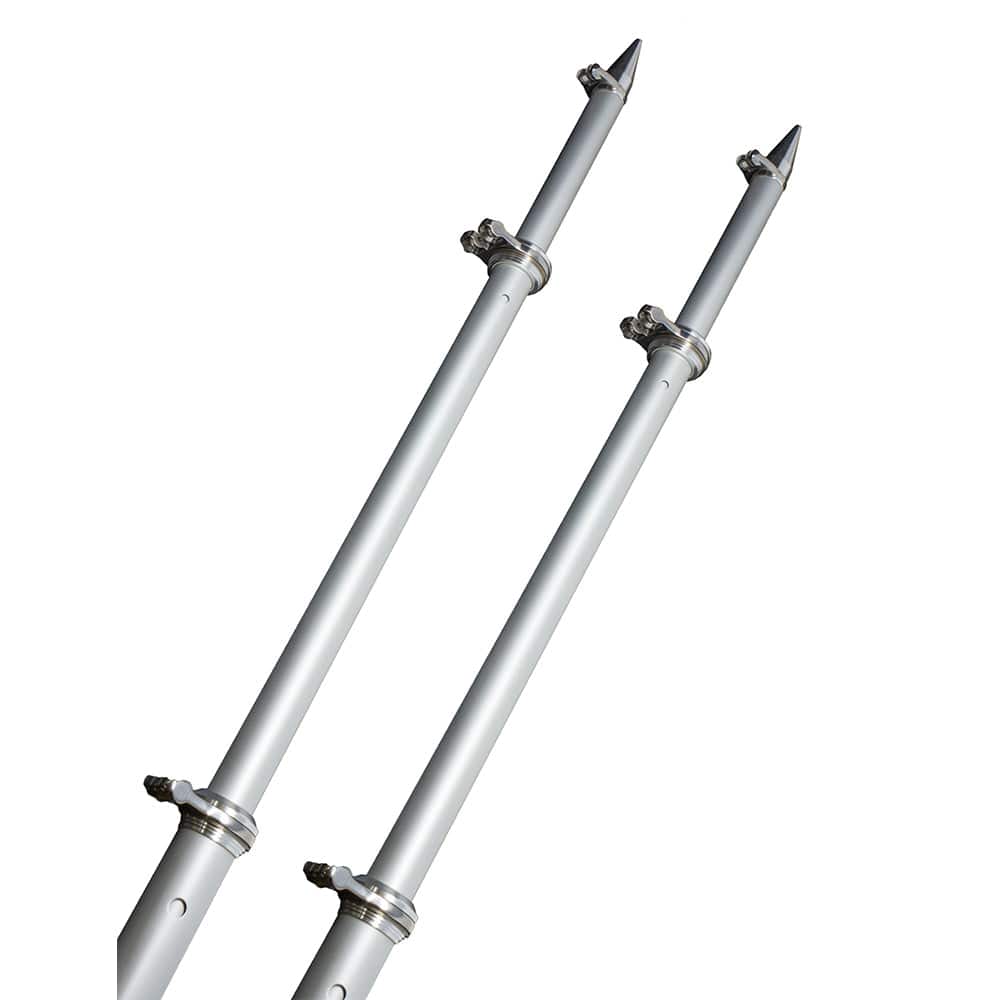 TACO 18 Deluxe Outrigger Poles w/Rollers - Silver/Silver [OT-0318HD-VEL] - The Happy Skipper