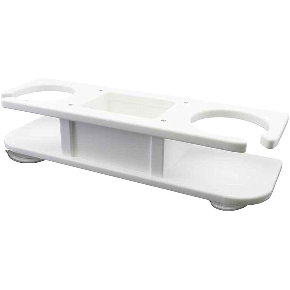 TACO 2-Drink Poly Holder w/Catch-All - White [P01-2000W] - The Happy Skipper