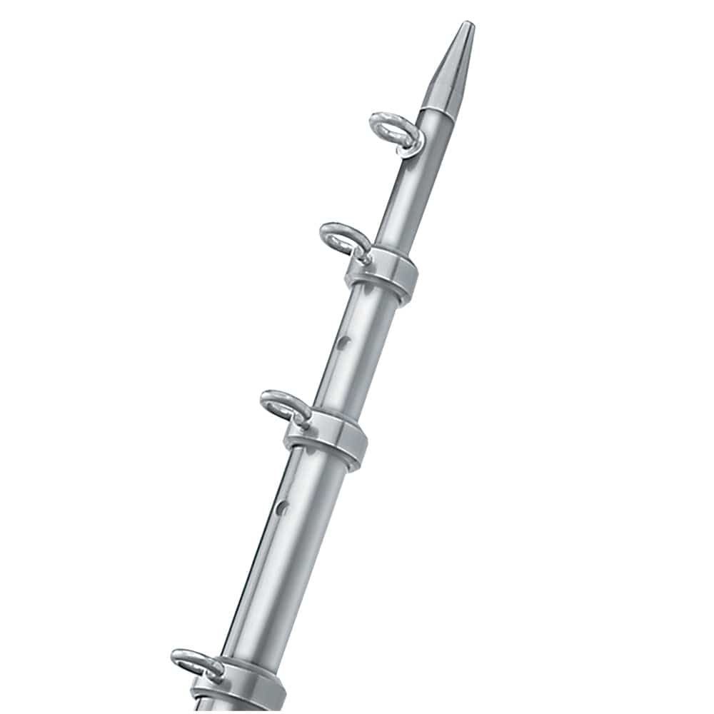 TACO 8' Center Rigger Pole - Silver w/Silver Rings & Tip - 1-1/8" Butt End Diameter [OC-0422VEL8] - The Happy Skipper