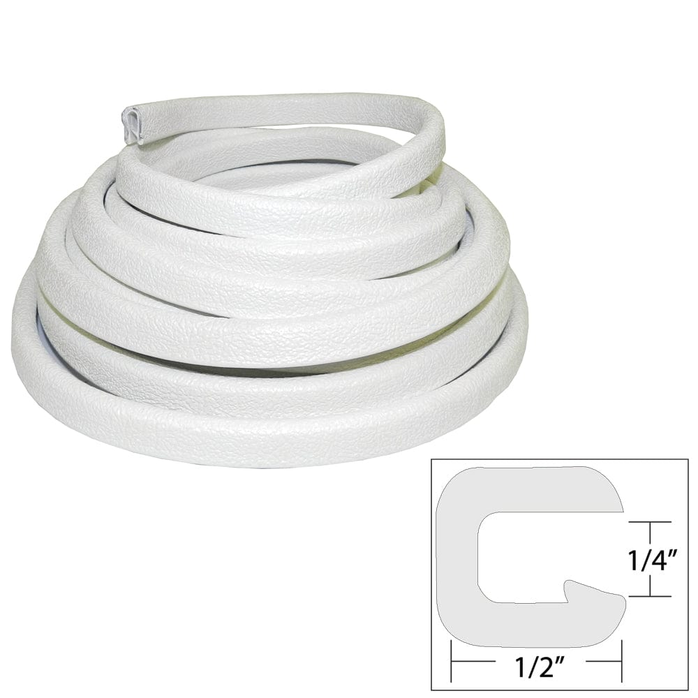 TACO Flexible Vinyl Trim - 1/4" Opening x 1/2"W x 25'L - White [V30-1008W25-1] - The Happy Skipper