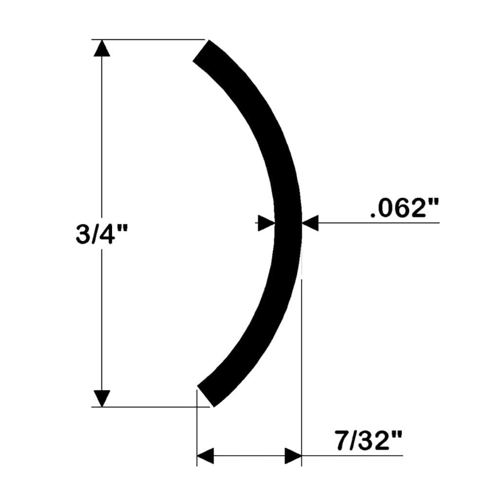 TACO Hollow Back 304 Stainless Steel Rub Rail Insert 3/4" x 6 [S11-4511P6-1] - The Happy Skipper