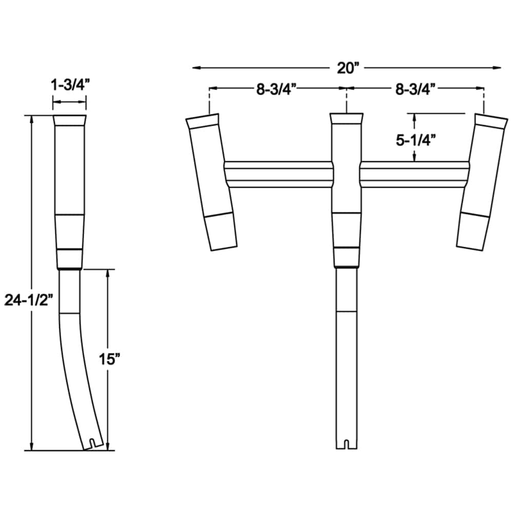 TACO Kite Fishing 3-Rod Cluster [F31-0770BSA-1] - The Happy Skipper