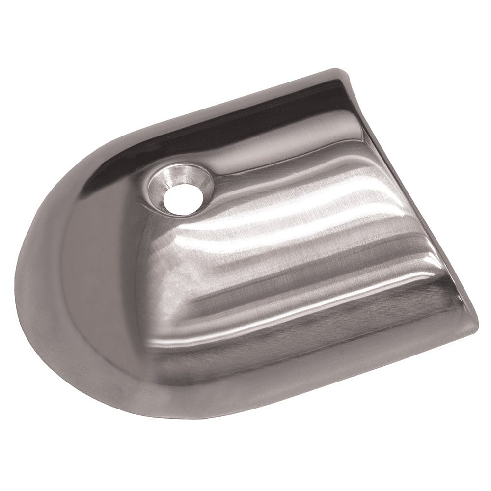 TACO Polished Stainless Steel 2-19/64 Rub Rail End Cap [F16-0091] - The Happy Skipper