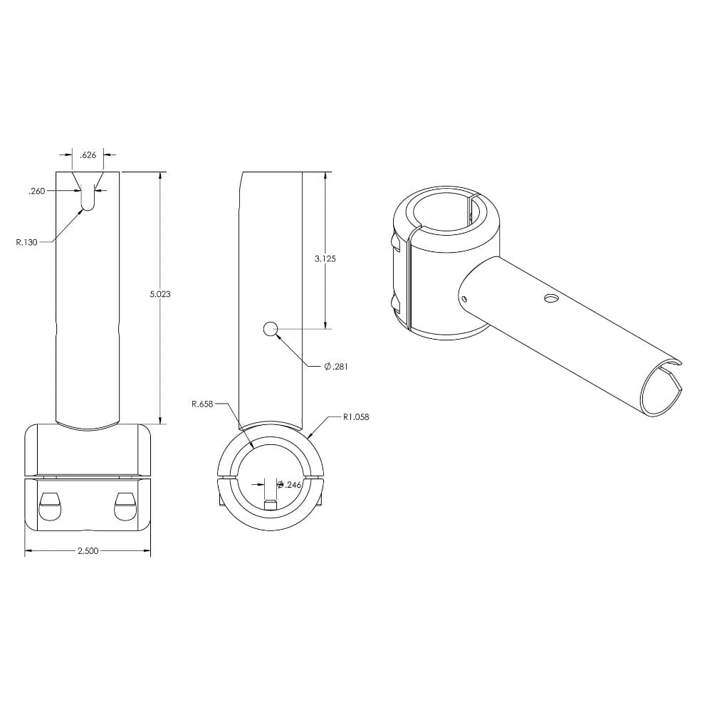 TACO ShadeFin Fixed Clamp-On Mount [T10-3000-11] - The Happy Skipper