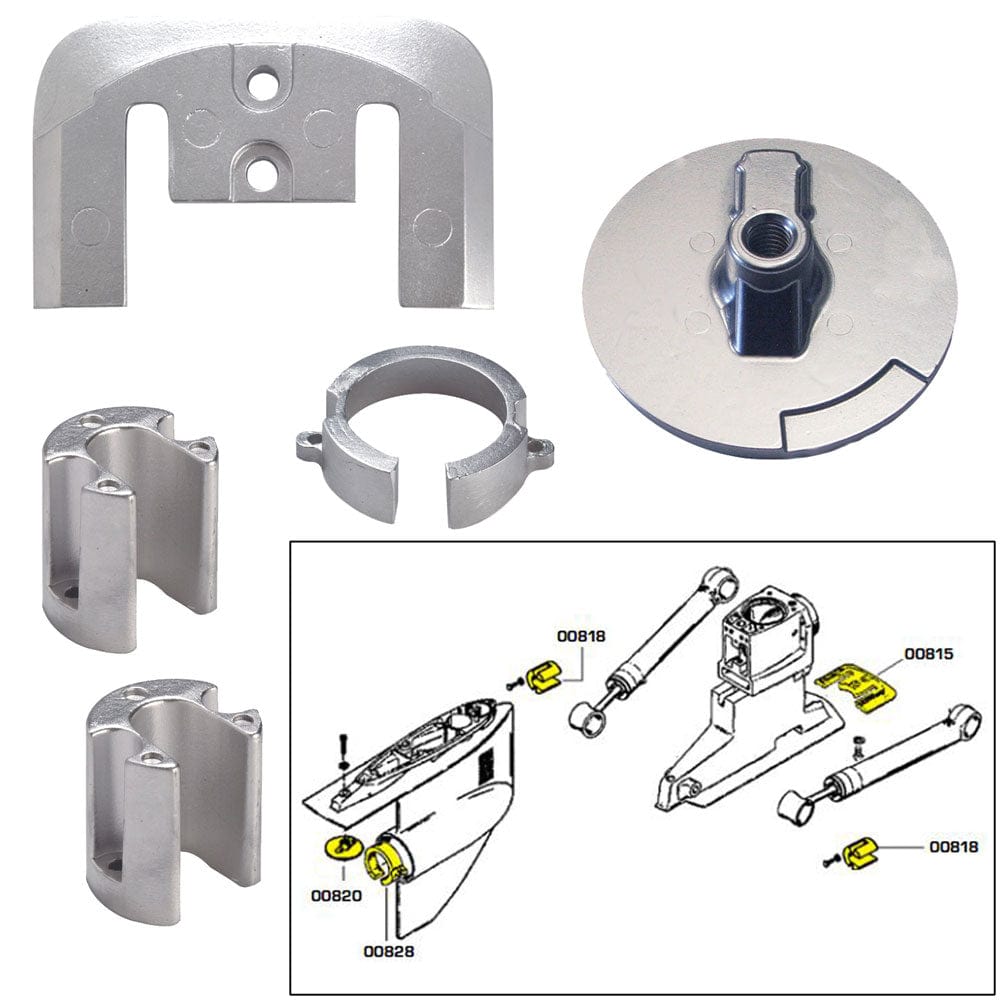 Tecnoseal Anode Kit w/Hardware - Mercury Bravo 1 - Aluminum [20803AL] - The Happy Skipper