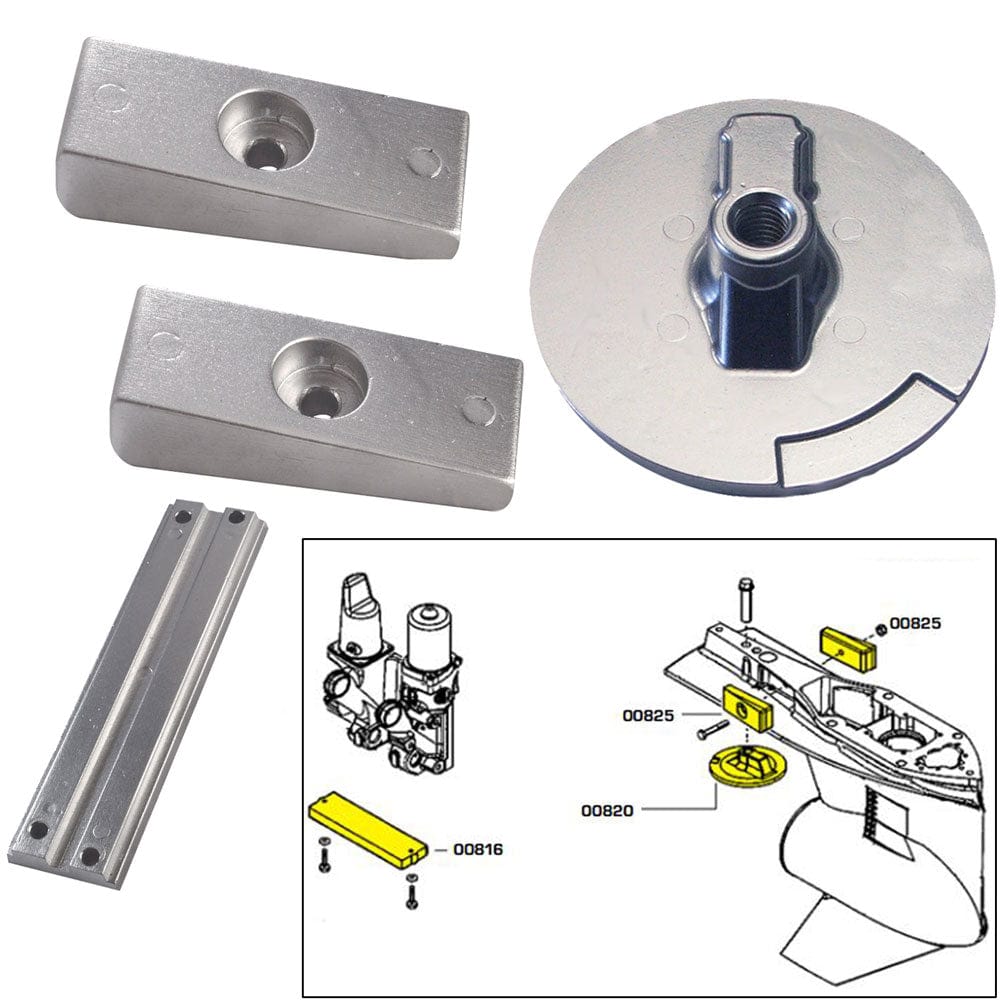 Tecnoseal Anode Kit w/Hardware - Mercury Verado 4 - Aluminum [20814AL] - The Happy Skipper