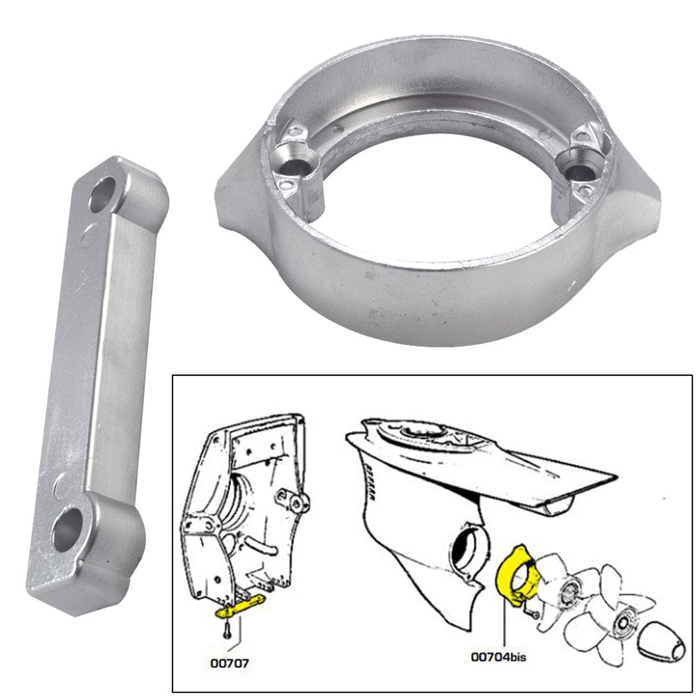 Tecnoseal Anode Kit w/Hardware - Volvo Duo-Prop 280 - Aluminum [20702AL] - The Happy Skipper