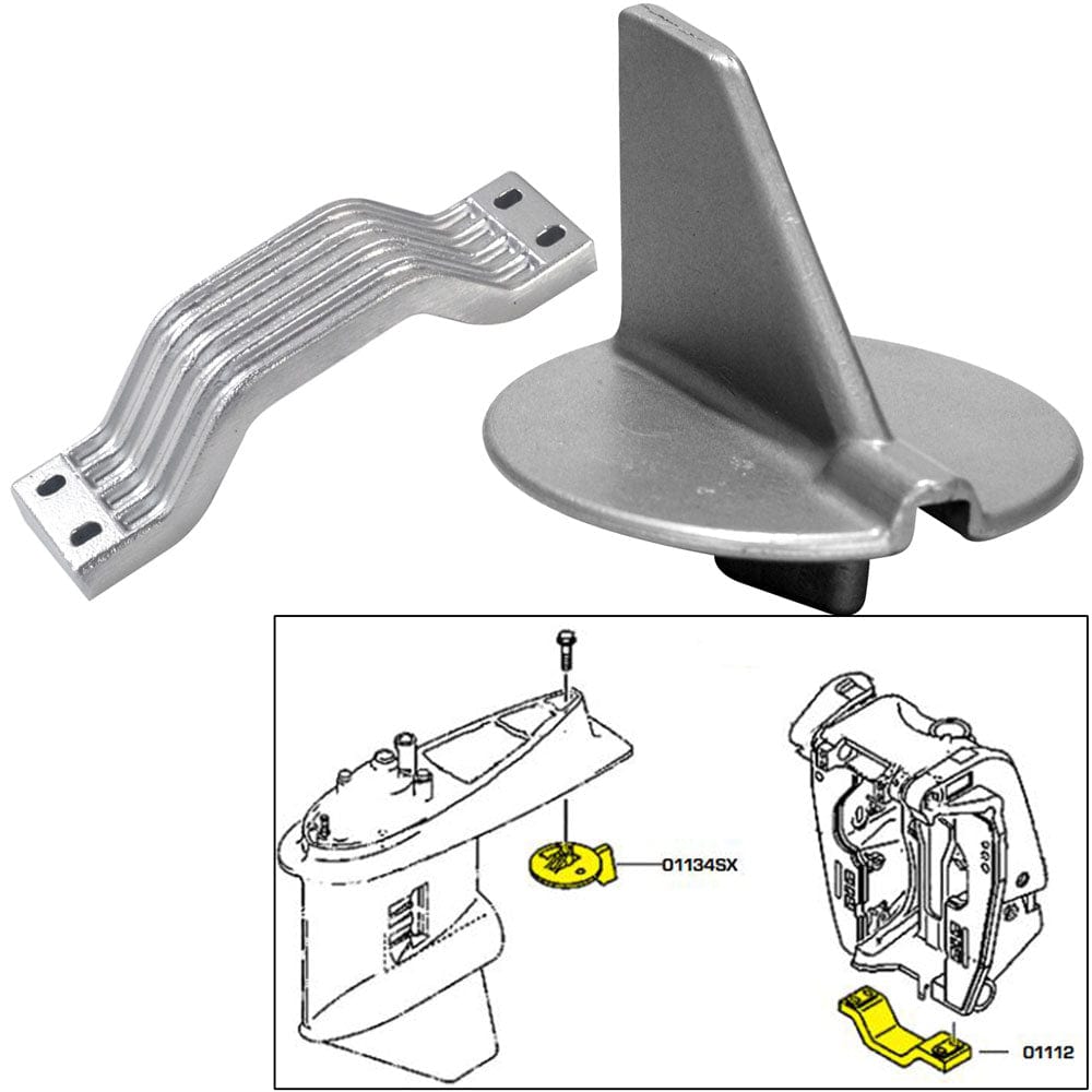 Tecnoseal Anode Kit w/Hardware - Yamaha 150-200HP Left Hand Rotation - Aluminum [21102AL] - The Happy Skipper