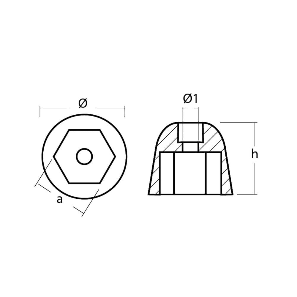 Tecnoseal Zinc Sidepower - Sleipner Propeller Nut Anode [01051] - The Happy Skipper