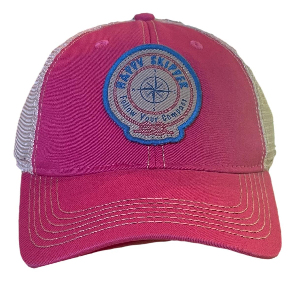 The Happy Skipper Classic Logo Pink Trucker Hat - The Happy Skipper