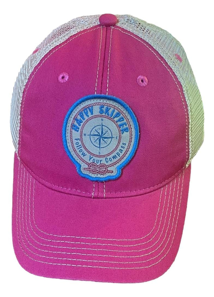 The Happy Skipper Classic Logo Pink Trucker Hat - The Happy Skipper