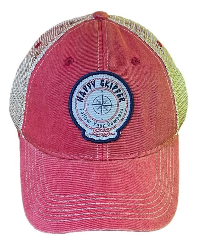 The Happy Skipper Classic Logo Red Trucker Hat - The Happy Skipper