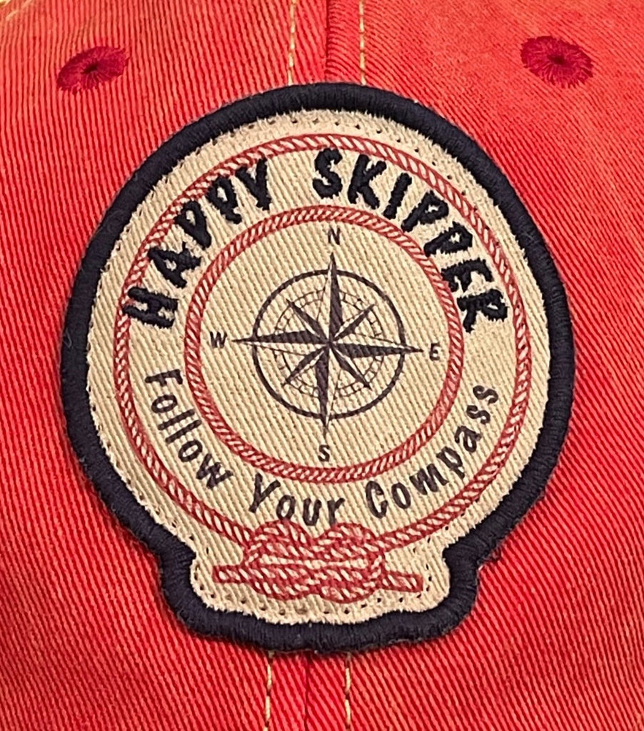 The Happy Skipper Classic Logo Red Trucker Hat - The Happy Skipper