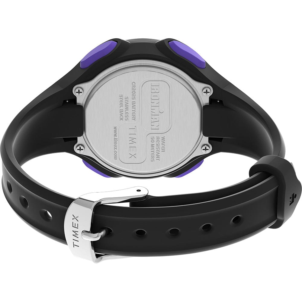 Timex Ironman Womens Essentials 30 - Black Case - Purple Button [TW5M55200] - The Happy Skipper
