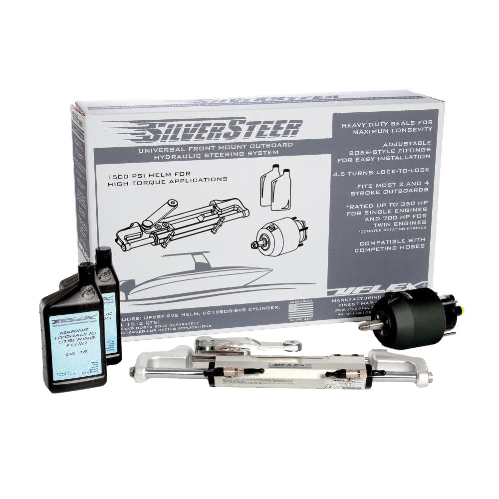 Uflex SilverSteer Universal Front Mount Outboard Hydraulic Steering System w/ UC128-SVS-1 Cylinder [SILVERSTEER1.0B] - The Happy Skipper