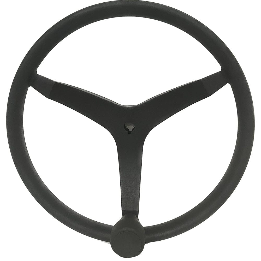 Uflex - V46 - 13.5" Stainless Steel Steering Wheel w/Speed Knob - Black [V46B] - The Happy Skipper