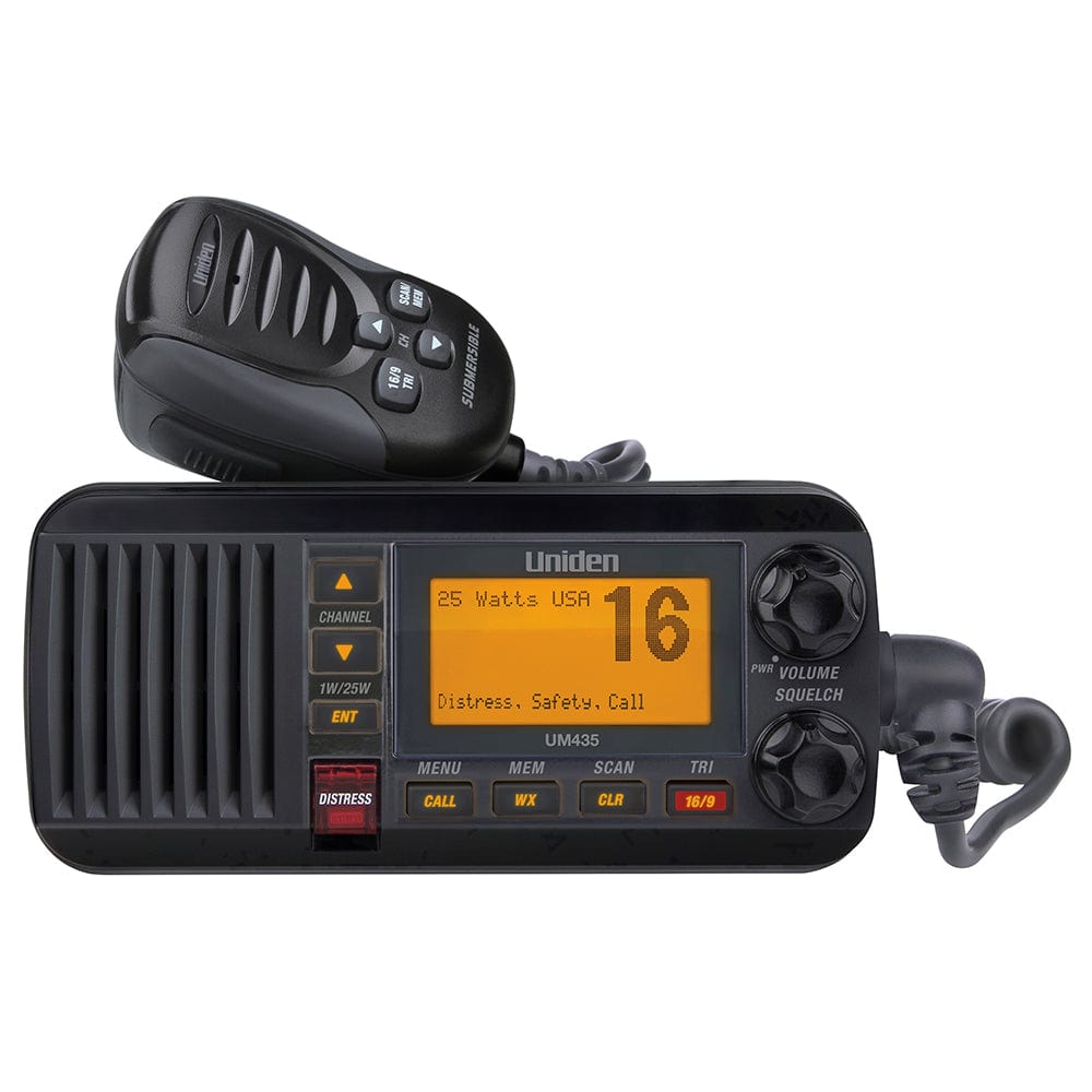 Uniden UM435 Fixed Mount VHF Radio - Black [UM435BK] - The Happy Skipper