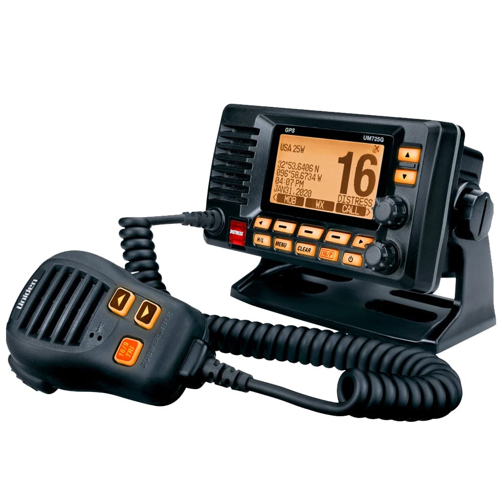 Uniden UM725 Fixed Mount Marine VHF Radio w/GPS - Black [UM725GBK] - The Happy Skipper