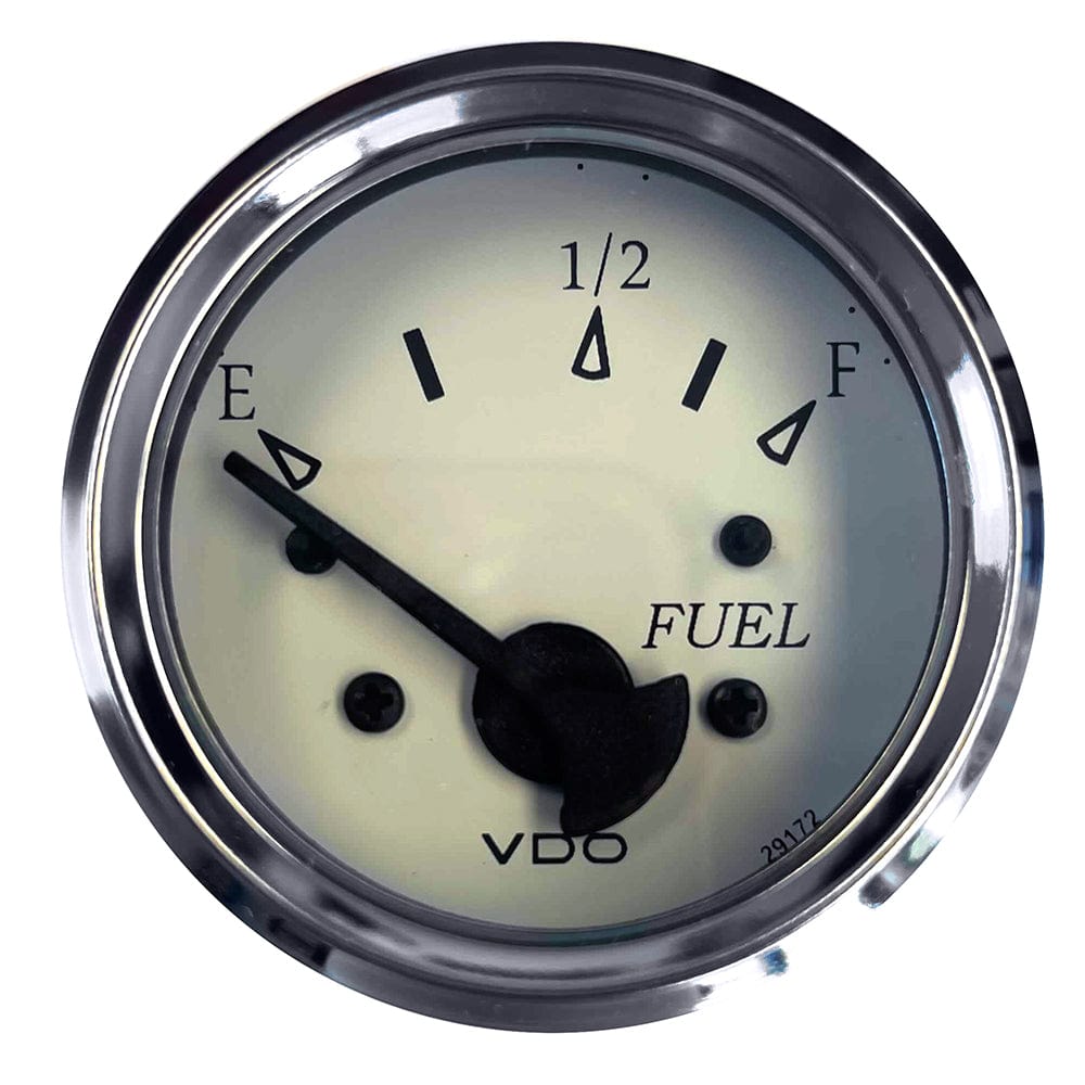 VDO Cockpit Marine 52MM (2-1/16") Fuel Level Gauge - White Dial/Chrome Bezel [301-15278] - The Happy Skipper