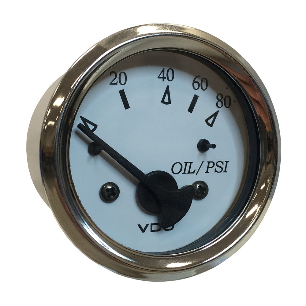 VDO Cockpit Marine 52MM (2-1/16") Oil Pressure Gauge - White Dial/Chrome Bezel [350-15276] - The Happy Skipper