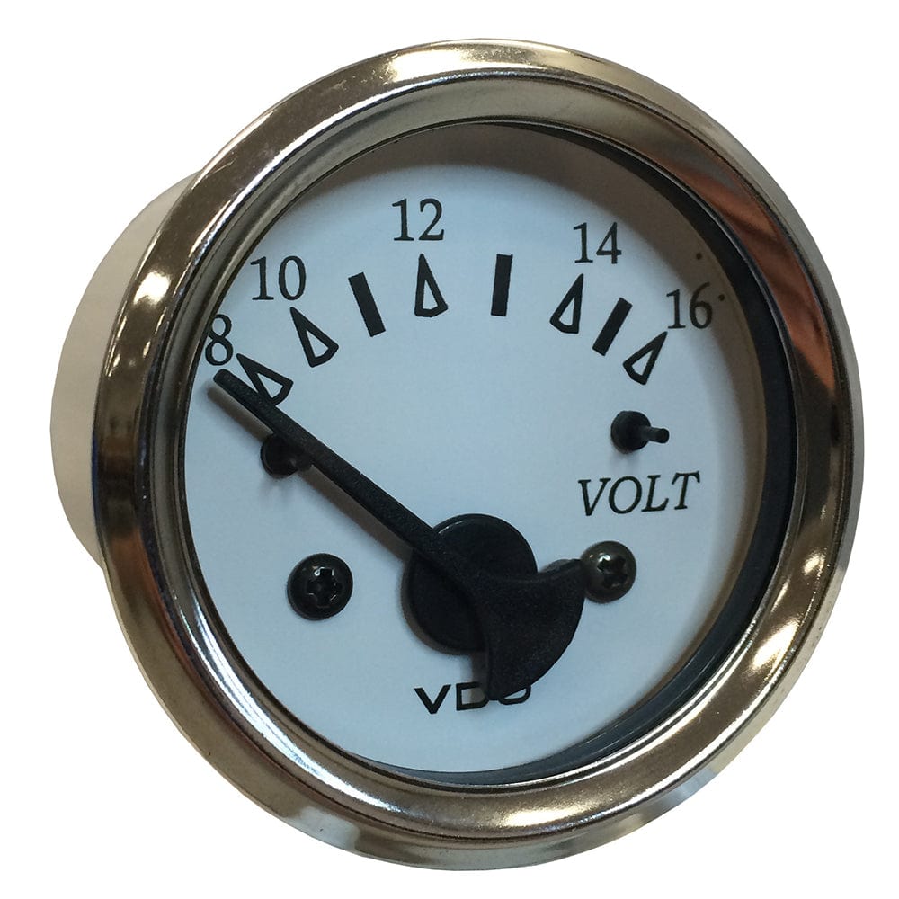 VDO Cockpit Marine 52MM (2-1/16") Voltmeter - White Dial/Chrome Bezel [332-15282] - The Happy Skipper