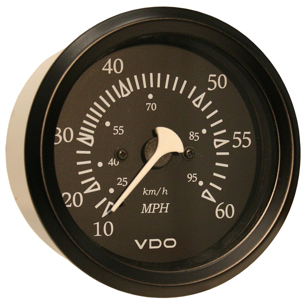 VDO Cockpit Marine 85mm (3-3/8") 60 MPH Pitot Speedometer - Black Dial/Bezel [260-11795] - The Happy Skipper