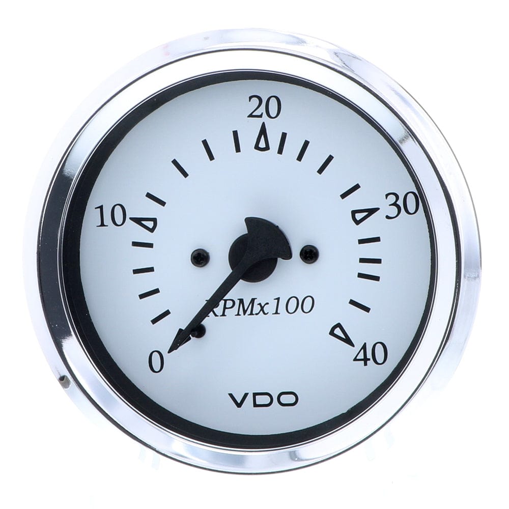 VDO Cockpit Marine 85MM (3-3/8") Diesel Tachometer - 4000 RPM - White Dial/Chrome Bezel [333-15273] - The Happy Skipper