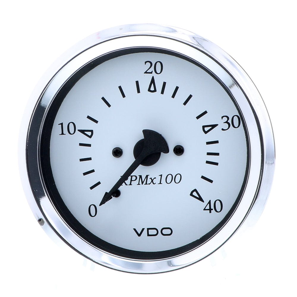 VDO Cockpit Marine 85MM (3-3/8") Diesel Tachometer - Alternator Input - White Dial/Chrome Bezel [333-15272] - The Happy Skipper