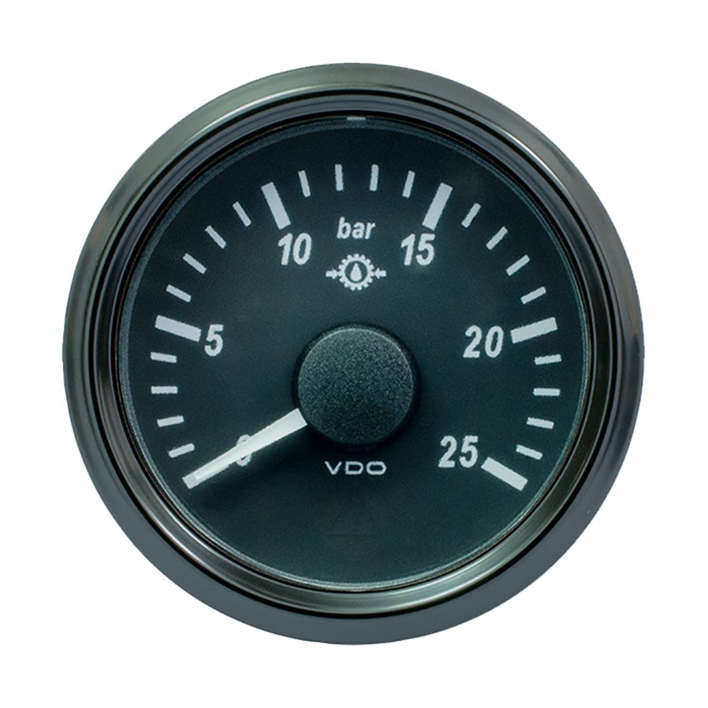 VDO SingleViu 52mm (2-1/16") Gear Oil Pressure Gauge - 25 Bar - 0-180 Ohm [A2C3833460030] - The Happy Skipper