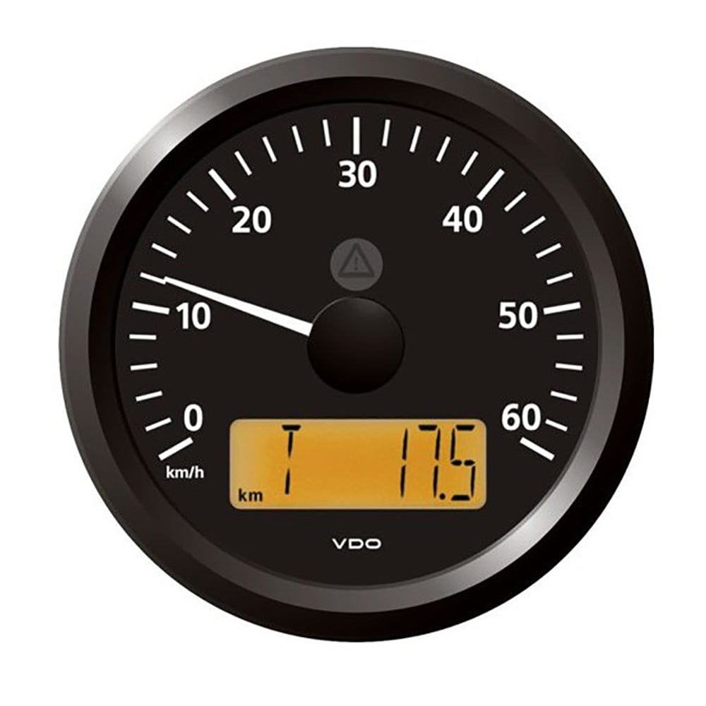 Veratron 3-3/8" (85 mm) ViewLine Speedometer - 0 to 60 KMH - 12/24V - Black Dial Triangular Bezel [A2C59512367] - The Happy Skipper