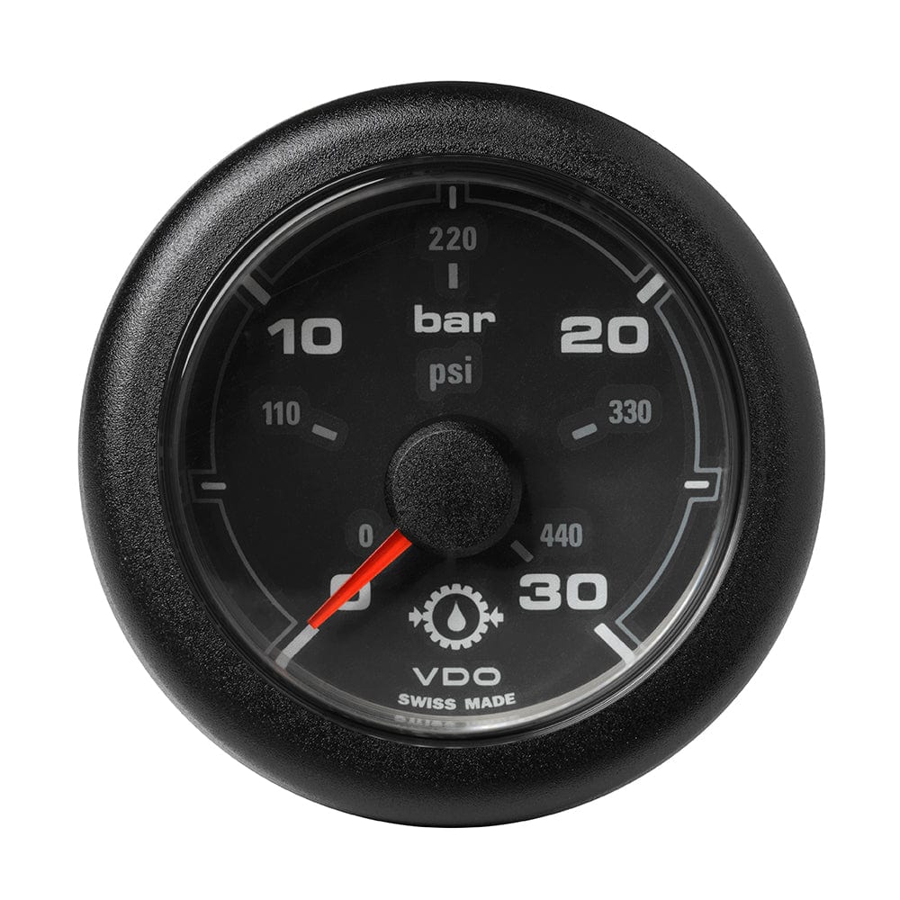 Veratron 52MM (2-1/16") OceanLink Transmission Oil Pressure Gauge - 30 Bar/440 PSI - Black Dial Bezel [A2C1066040001] - The Happy Skipper
