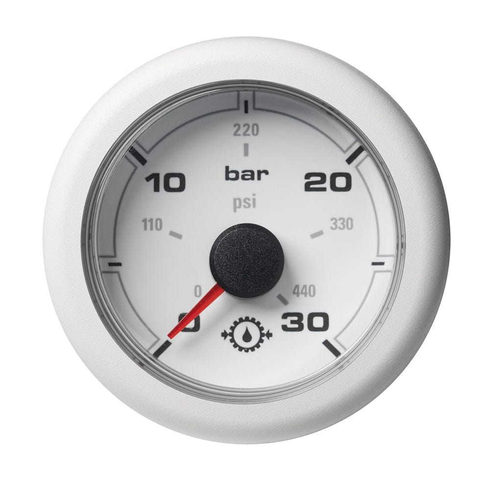 Veratron 52MM (2-1/16") OceanLink Transmission Oil Pressure Gauge - 30 Bar/440 PSI - White Dial Bezel [A2C1066050001] - The Happy Skipper