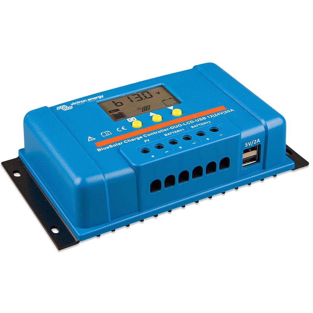Victron BlueSolar PWM Charge Controller (DUO) LCD USB Charge Control - 12/24VDC - 20A [SCC010020060] - The Happy Skipper