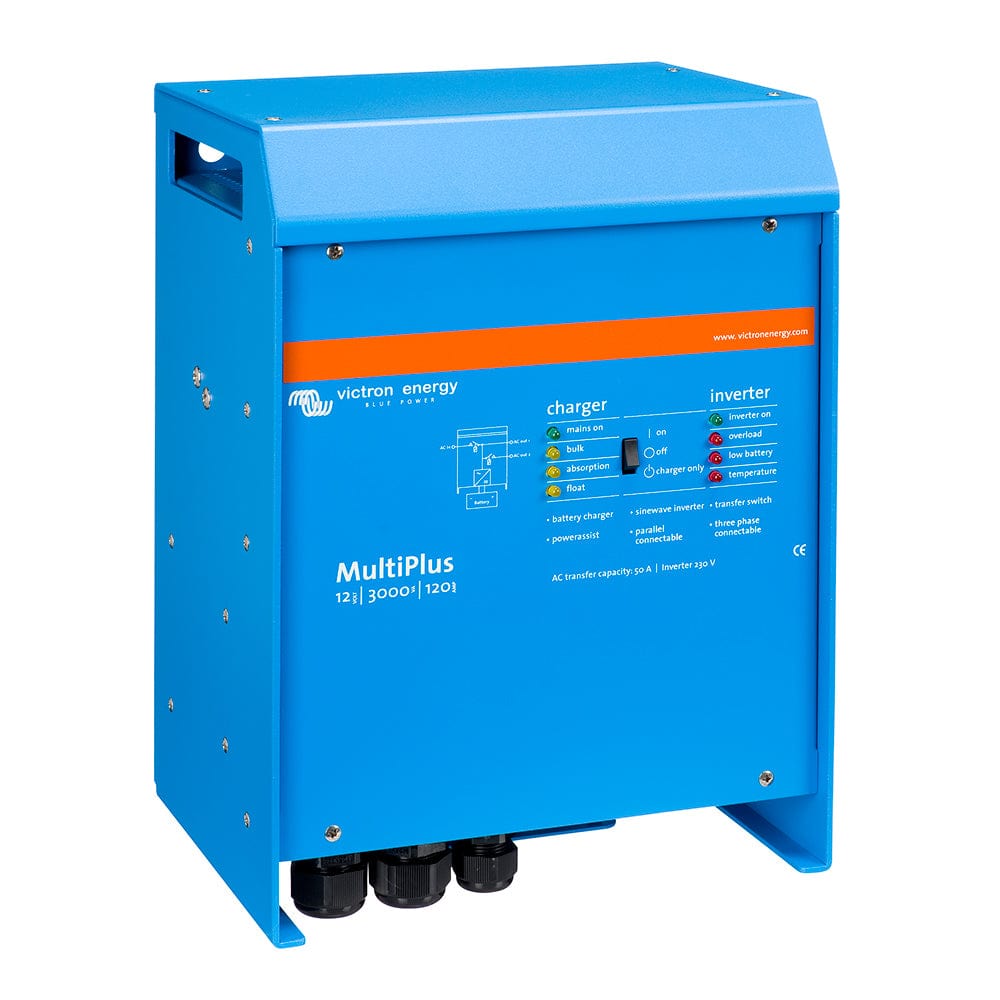Victron MultiPlus Inverter/Charger 12VDC - 3000VA - 120VAC w/ 120AMP Charger - 50AMP Transfer Switch - UL Approved [PMP122301102] - The Happy Skipper