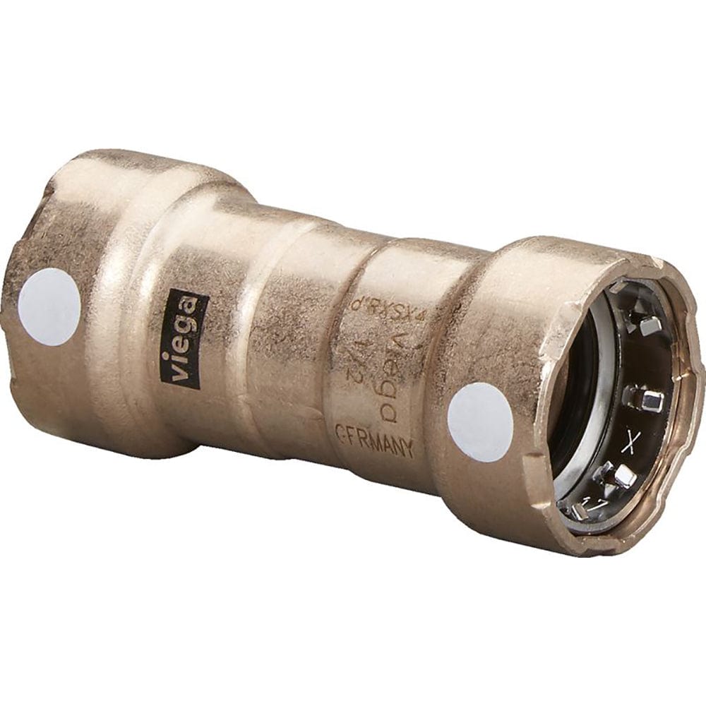 Viega MegaPress 1" Copper Nickel Coupling w/Stop Double Press Connection - Smart Connect Technology [88390] - The Happy Skipper