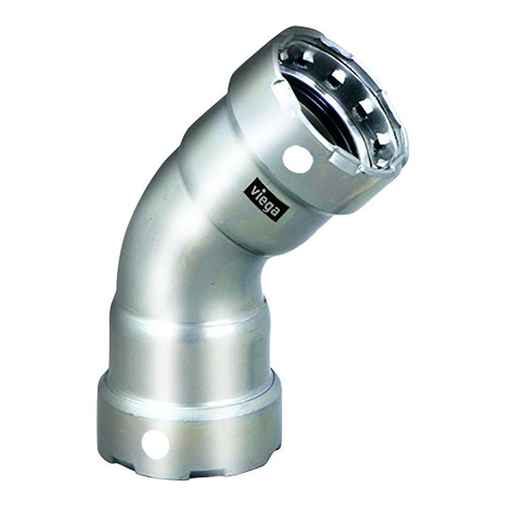 Viega MegaPress 1/2" 45 Stainless Steel 304 Elbow - Double Press Connection - Smart Connect Technology [95055] - The Happy Skipper