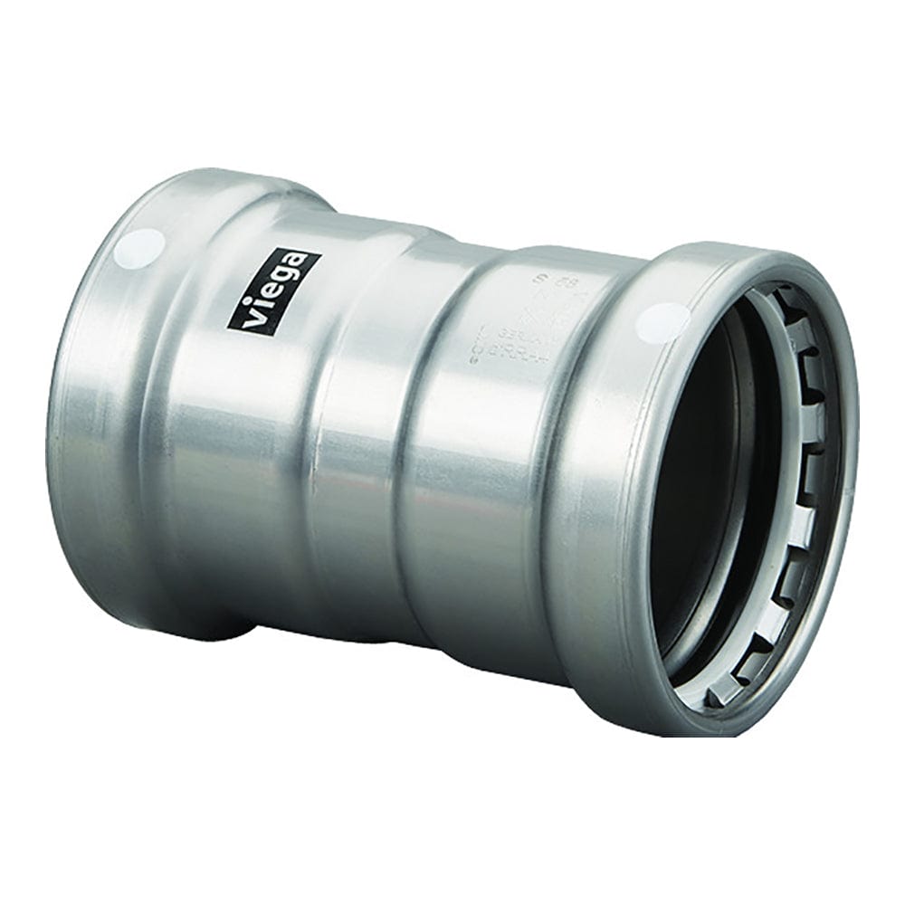 Viega MegaPress 4" Carbon Steel Coupling w/Stop w/FMK Double Press Connection - Smart Connect Technology [26680] - The Happy Skipper