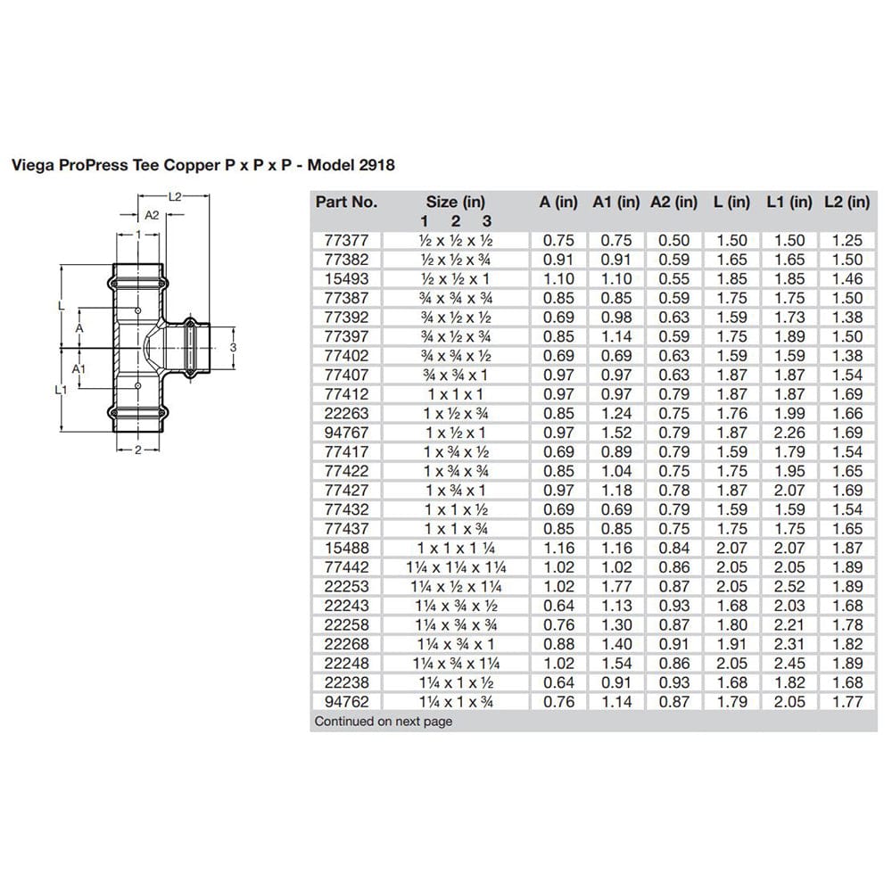 Viega ProPress 1" Copper Tee - Triple Press Connection - Smart Connect Technology [77412] - The Happy Skipper