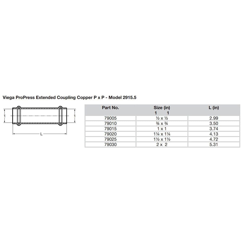 Viega ProPress 1" Extended Coupling w/o Stop - Double Press Connection - Smart Connect Technology [79015] - The Happy Skipper