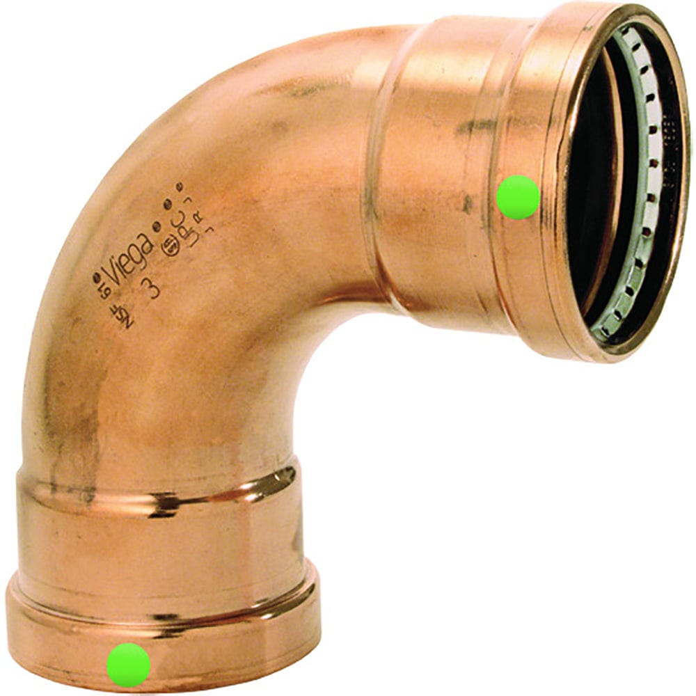 Viega ProPress 2-1/2" - 90 Copper Elbow - Double Press Connection - Smart Connect Technology [20623] - The Happy Skipper