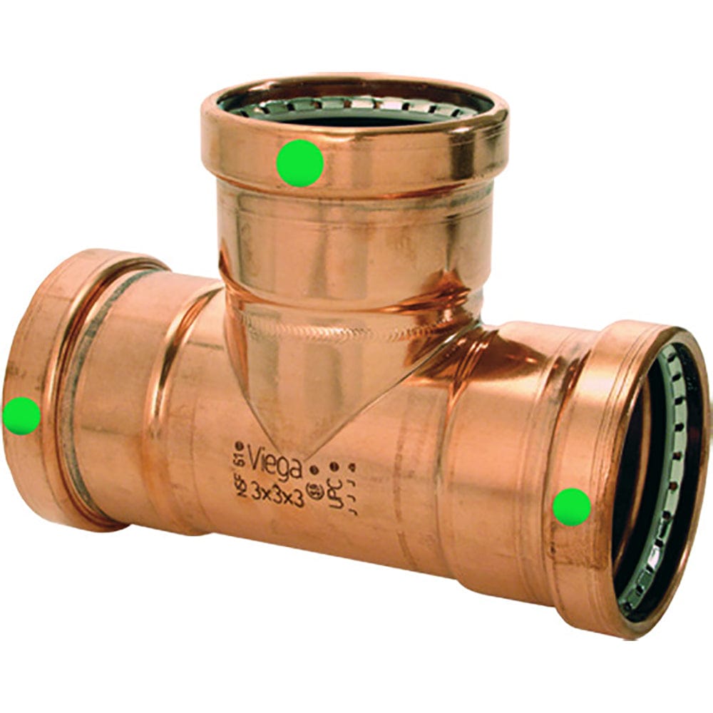 Viega ProPress 2-1/2" Copper Tee - Triple Press Connection - Smart Connect Technology [20683] - The Happy Skipper