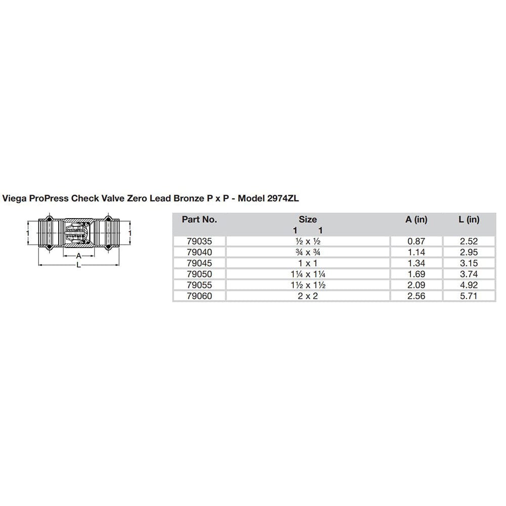 Viega ProPress 2" Zero Lead Check Valve - Double Press Connection - Smart Connect Technology [79060] - The Happy Skipper