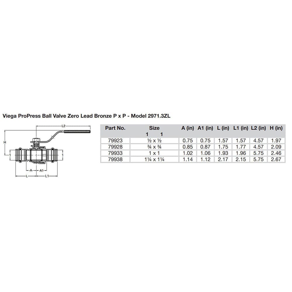 Viega ProPress 3/4" Zero Lead Bronze Ball Valve w/Stainless Stem - Double Press Connection - Smart Connect Technology [79928] - The Happy Skipper
