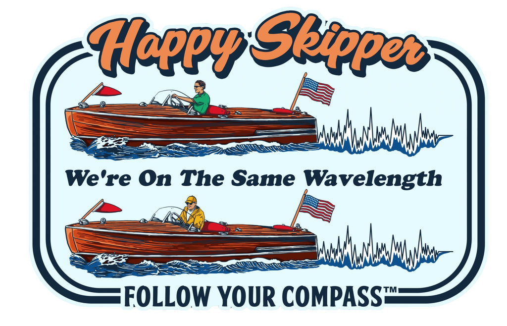 We're on the Same Wavelength™ Stainless Steel Water Bottle - The Happy Skipper