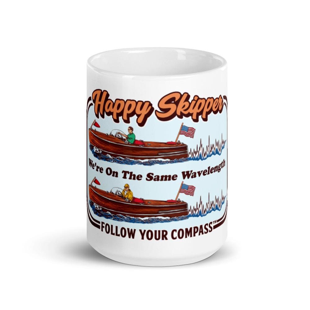 We're On the Same Wavelength™ - White Glossy Mug - The Happy Skipper