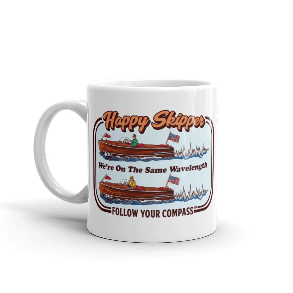 We're On the Same Wavelength™ - White Glossy Mug - The Happy Skipper